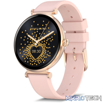 MT510 Smart Watch 1.32? AMOLED IPX68 with BT Calls Sports HR BP BO  Rose Gold